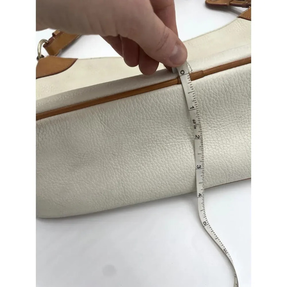 Vintage Authentic Dooney and Bourke White Pebble Leather Hobo Bag H3 433400 - Picture 12 of 16